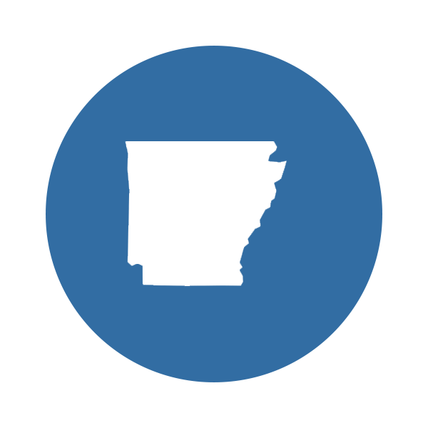 Icon shaped like the state of Arkansas
