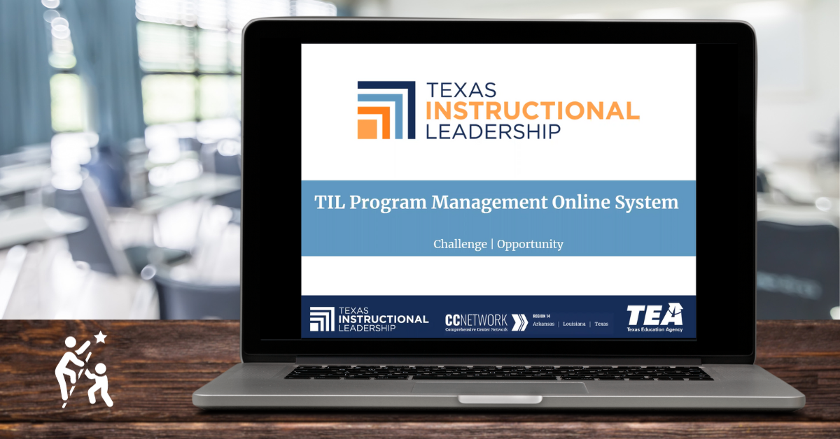 Texas Instructional Leadership logo on an image of a laptop.